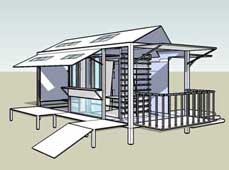 集装箱房车设计创意：带天窗的变形小屋