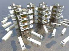 未来概念的集装箱住宅创意设计: UA城的“活”建筑