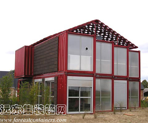 集装箱住宅别墅: Red Container House Lille,集装箱房屋,集装箱建筑,集装箱活动房,住人集装箱