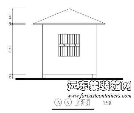 集装箱式活动住宅修正方案外观方案二AC立面图